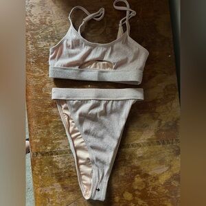 Shimmery Nude/Champagne Bikini Set - Size 2